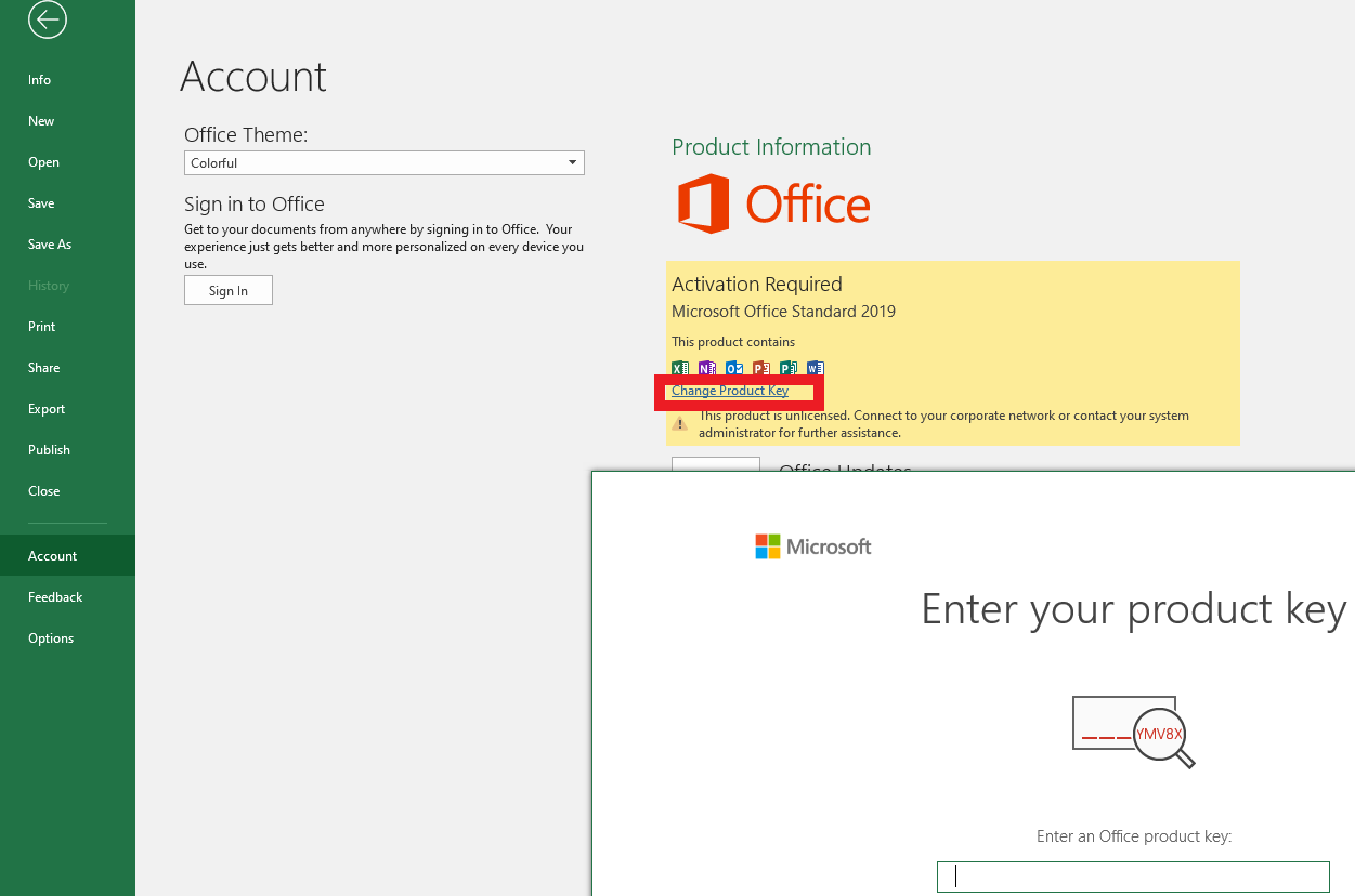 see microsoft office activation key in windows