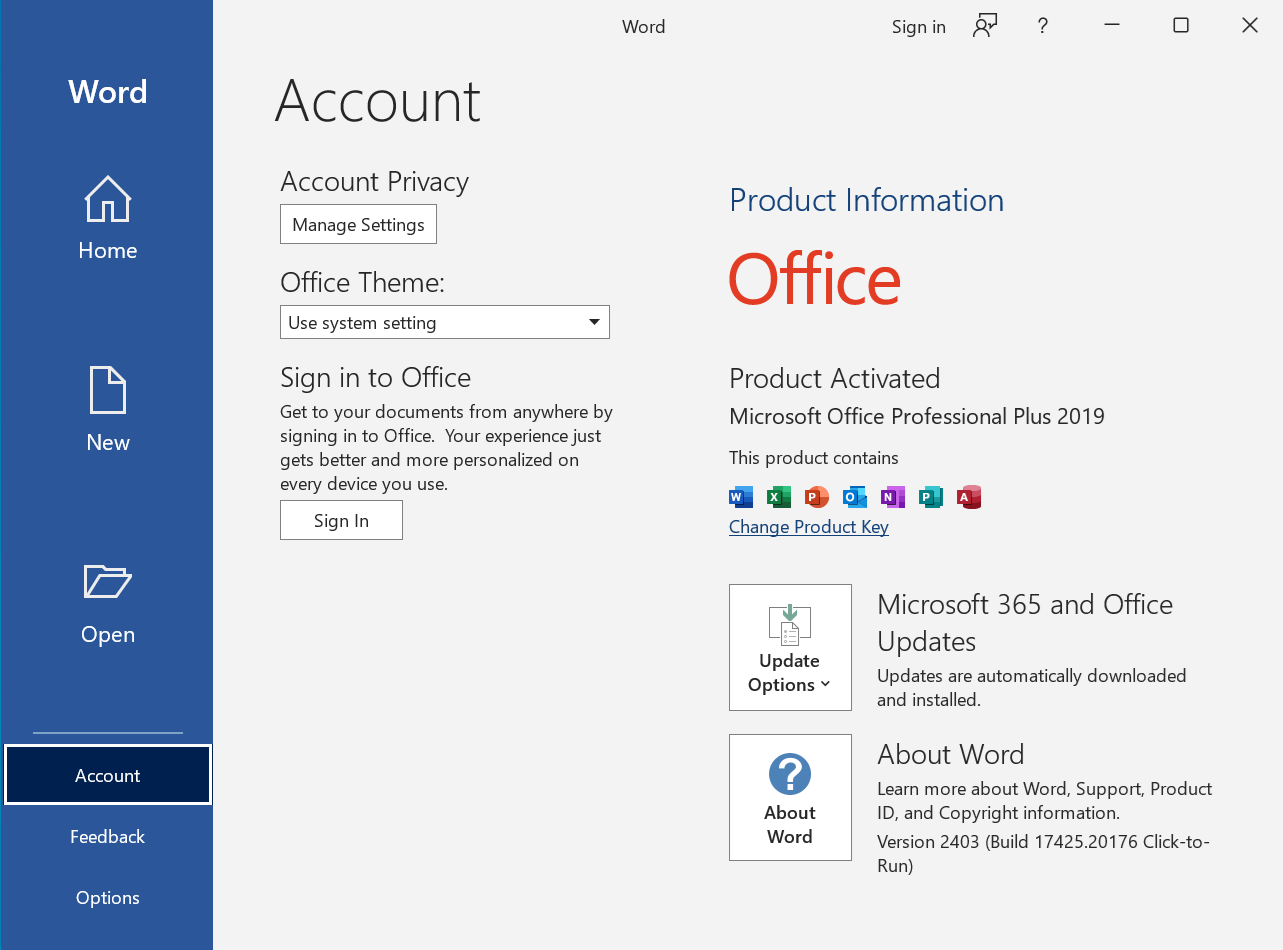 Microsoft Office 2019 activated using KMS Tools