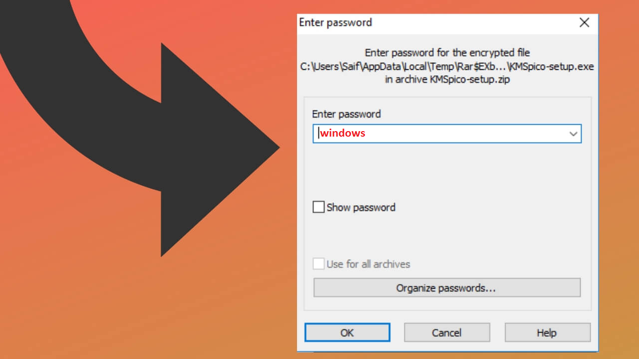 Put password here