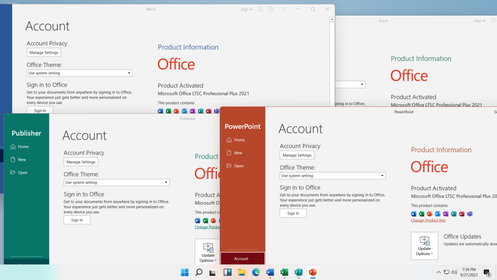 Microsoft Office 2021 activated without using any Software